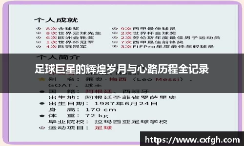 足球巨星的辉煌岁月与心路历程全记录
